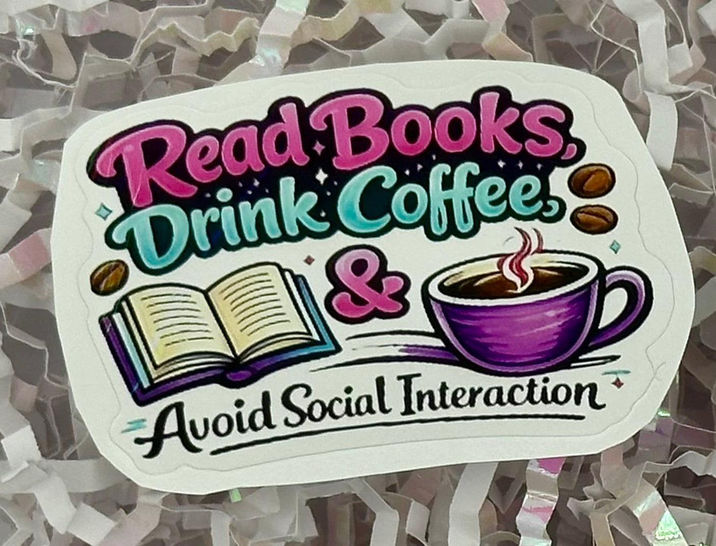 Coffee & Book Stickers Individual